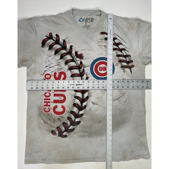 Liquid Blue Chicago Cubs Baseball 2014 T-shirt Men XL Gray Tie Dye Short Sleeve - Picture 6 of 6